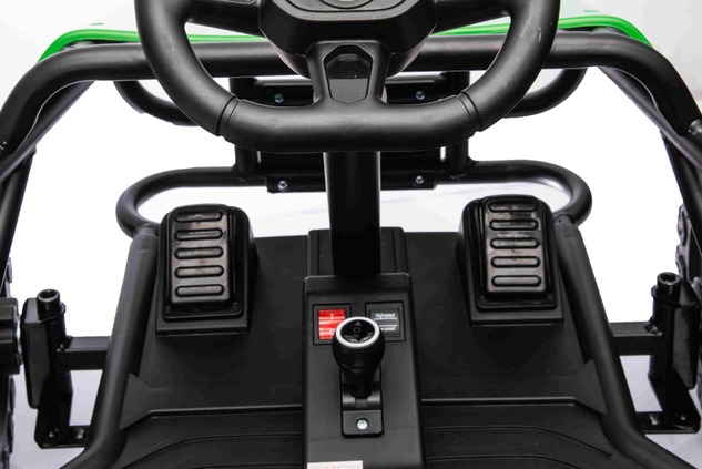 Electric Ride-on SPORT-CART 24V, green, Soft EVA wheels, Leatherette seat, 2 x 50W Motor, 24V Batter