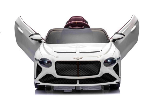 Electric Ride-on car Bentley Bacalar 12V, white, Doors opening upwards, 2.4 GHz remote control, LED 