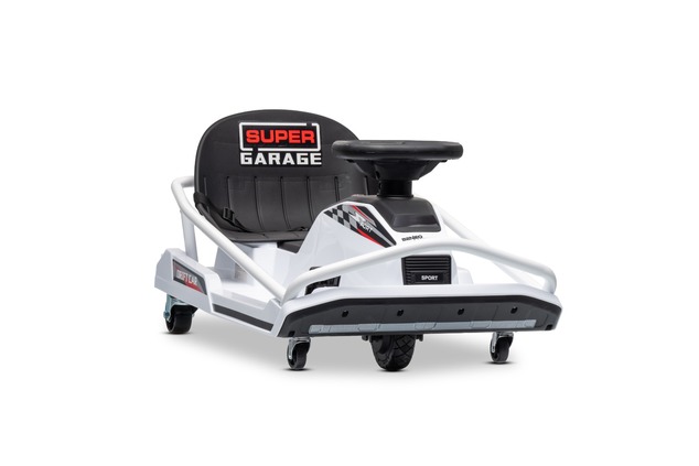 Beneo Motors Drift Electric Go-Kart 24V, White, 300W Brushless Motor, Lithium Battery, Drift Mode wi