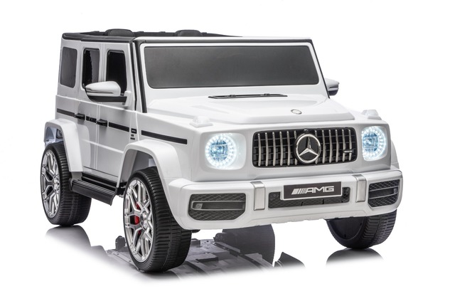 Electric Ride-on car Mercedes-Benz G63 AMG 4x4 Two-seater 24V, white, MP3 Player with USB/AUX and Bl