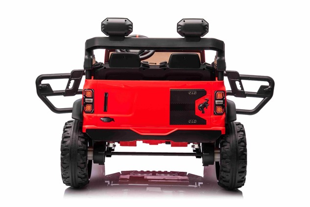 Ford Bronco XL elektrische kinderauto met achterwielaandrijving, gelicentieerd (tweezitter), rood, l