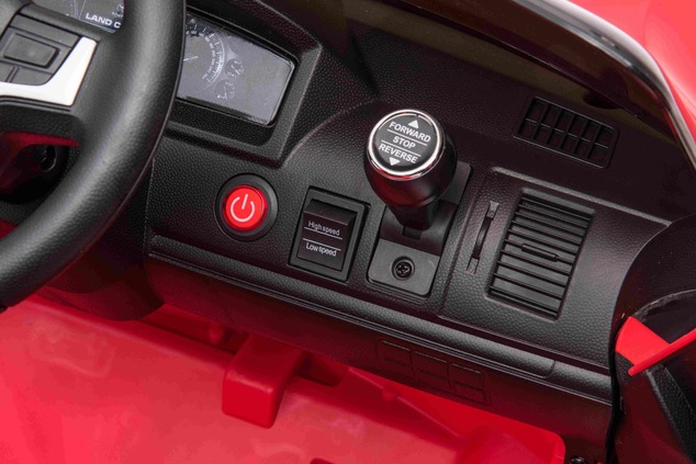 Electric Ride on Car Toyota Landcruiser 12V, RED, Leatherette seat, 12V/7AH Battery, Opening doors, 