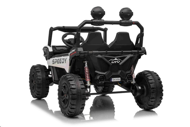 Electric Ride-on car T-REX Ride 4x4 Two-seater 24V, white, MP3 Player with USB/AUX input, 4x4 drive,