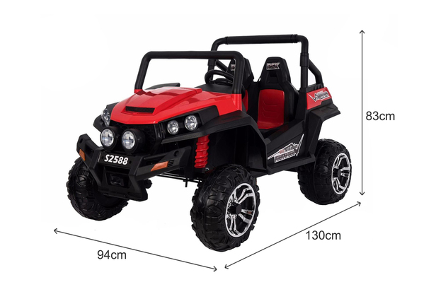 Electric Ride-On Toy Car RSX Red - 2.4Ghz, buggy 2X 12V/7Ah, 4 X MOTOR, remote control, two-seats in