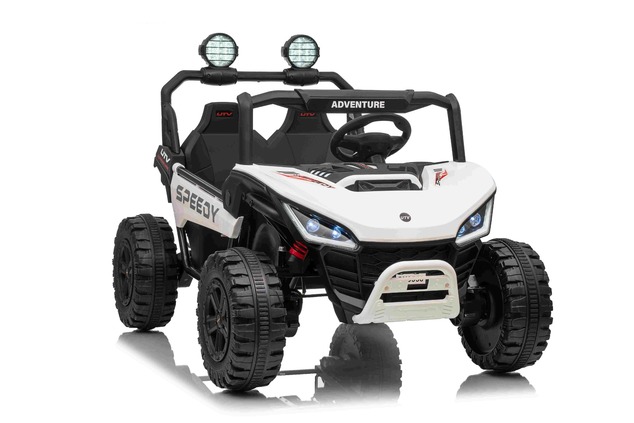 Electric Ride-on car T-REX Ride 4x4 Two-seater 24V, white, MP3 Player with USB/AUX input, 4x4 drive,