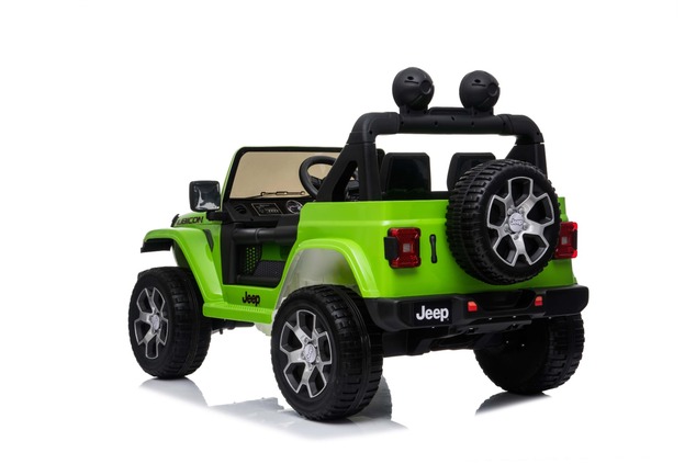 Electric Ride-On JEEP Wrangler, Green, Double Leather Seat, Radio with Bluetooth and USB Input, 4x4 