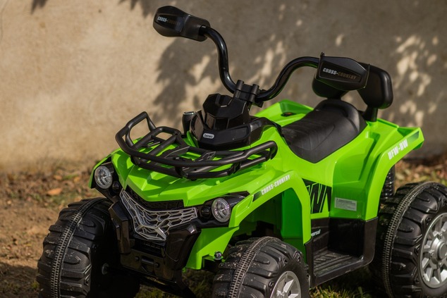 Electric QUAD SUPERPOWER 12V, green, Plastic wheels with rubber band, 2 x 45W Motor, plastic seat, s
