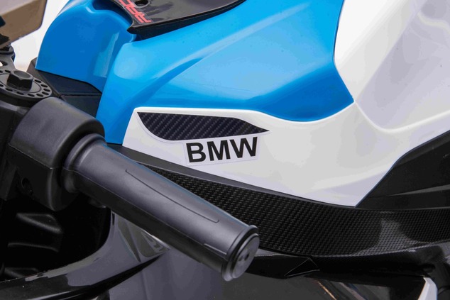Electric Motorbike BMW HP4 RACE 12V, Licensed, white, 12V battery, EVA soft wheels, 2 x 35W Engines,