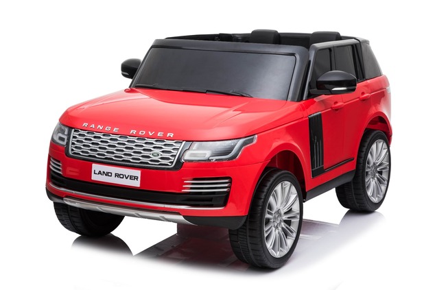Electric Ride-On Range Rover, Red, Double Leather Seat, LCD Display with USB Input, 4x4 Drive, 2x 12