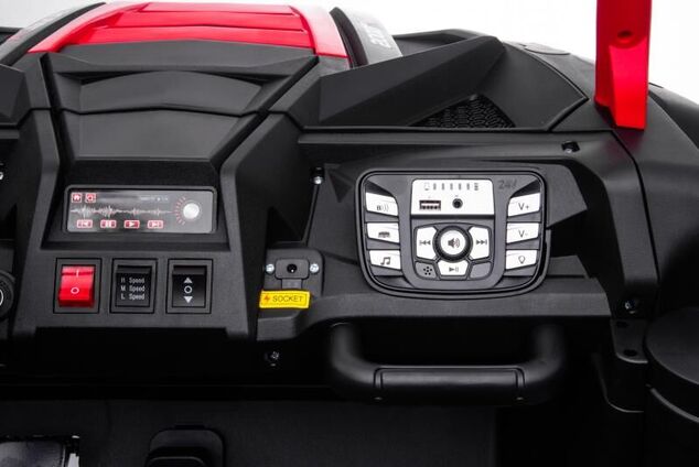 Electric Ride-on car UTV XXL 24V, red, two-seater, Engine with differential, Inflatable rubber wheel