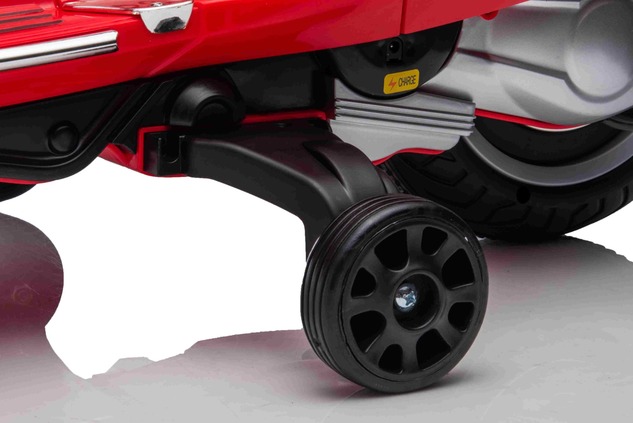 Electric ride-on Scooter Vespa 946 with reverse gear, red, Licensed, auxiliary wheels, Lithium batt