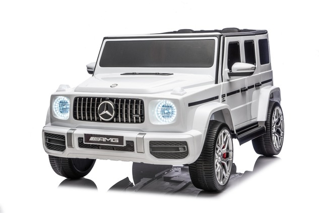 Electric Ride-on car Mercedes-Benz G63 AMG 4x4 Two-seater 24V, white, MP3 Player with USB/AUX and Bl