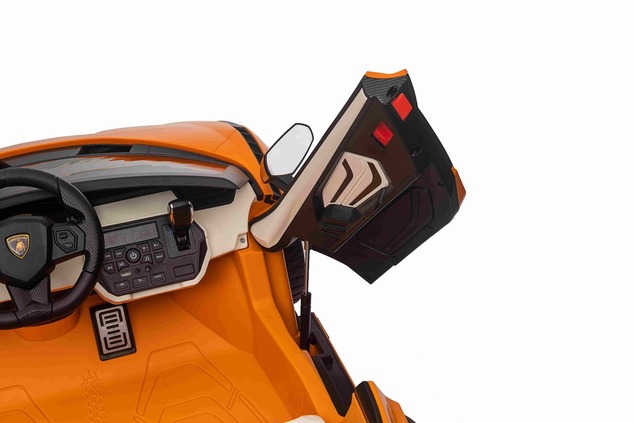 Electric Ride-on car Lamborghini Sian 4X4, orange, 12V, 2.4 GHz remote control, USB / AUX Input, Blu
