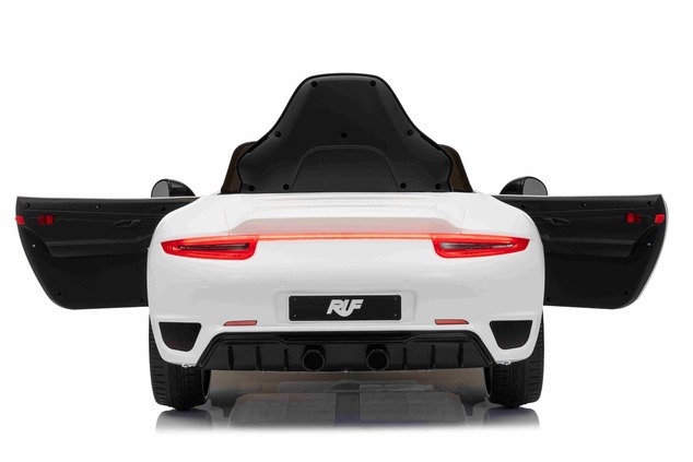 Electric Ride-on car RUF GT 12V, white, Opening doors, 2.4 GHz remote control, LED lights front and 
