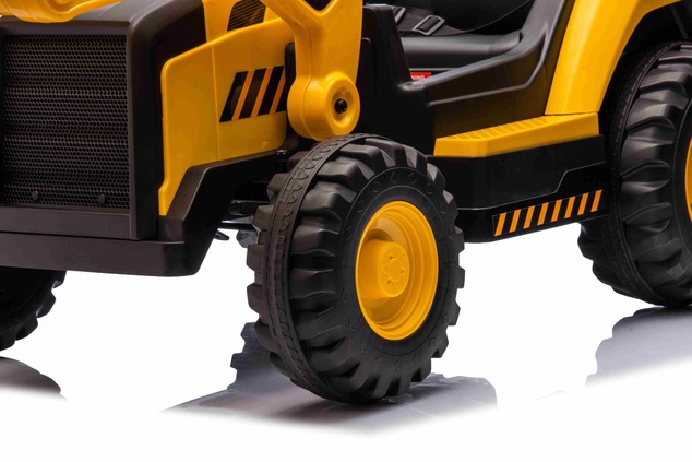 Licensed Caterpillar Electric Excavator with Slope Bucket, Single Seat, Yellow, USB Input on MP3 Pla
