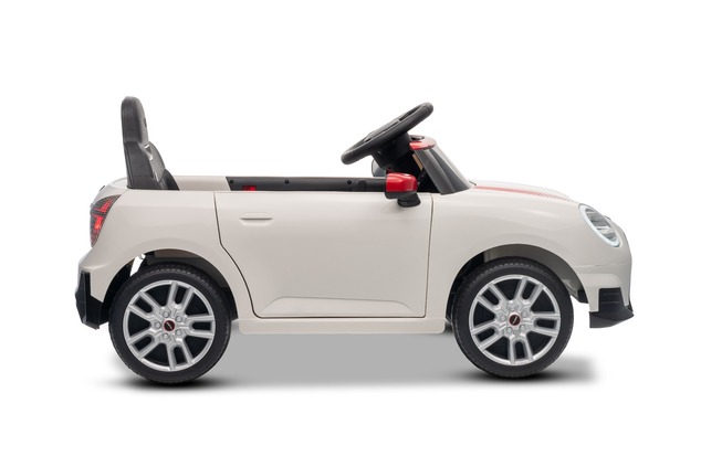 Electric Ride-on car Mini Cooper 12V, white, MP3 Player with USB and Bluetooth connection, 2.4 GHz r