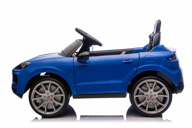 Auto elettrica per bambini Porsche Cayenne 12V con trazione posteriore - con licenza (1 posto), blu,