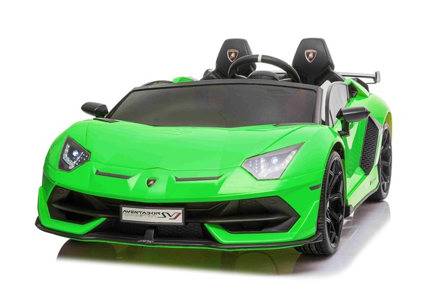 Electric Ride on Car Lamborghini Aventador 24V for two users, Green Paint, MP4 Player, PU Seats, Ver