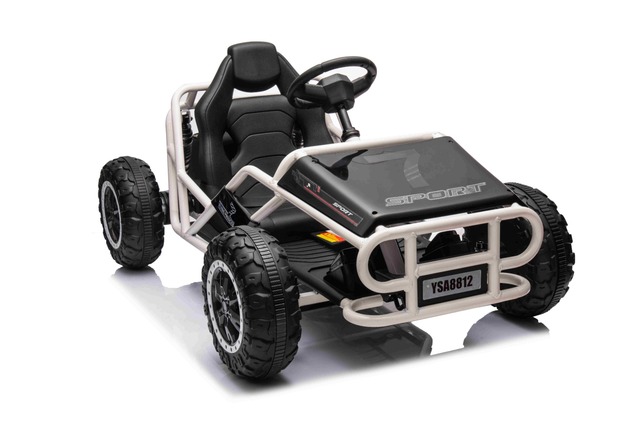 Electric Ride-on SPORT-CART 24V, black, Soft EVA wheels, Leatherette seat, 2 x 50W Motor, 24V Batter