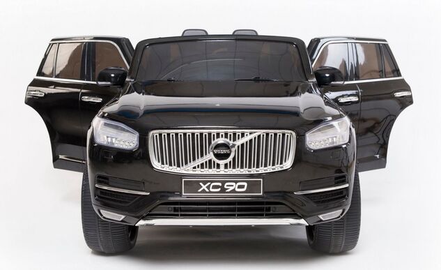 Electric Ride-On Volvo XC90, Black, Double Leather Seat, MP3 player with USB Input, Opening doors an