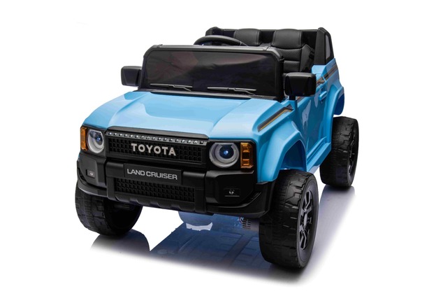 Electric ride-on car Toyota Landcruiser 12V, blue, wide single seat, 2.4 GHz remote control, USB / A