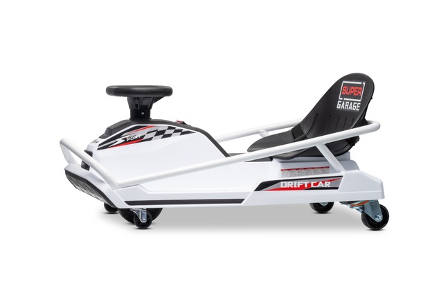 Beneo Motors Drift Electric Go-Kart 24V, White, 300W Brushless Motor, Lithium Battery, Drift Mode wi
