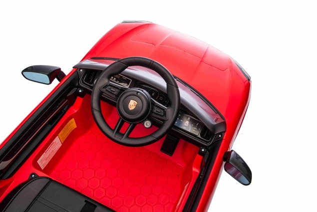 Auto elettrica per bambini Porsche Cayenne 12V con trazione posteriore - con licenza (1 posto), ross