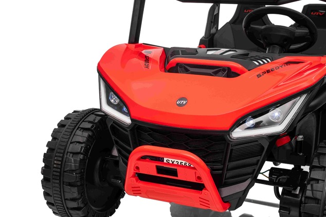 Electric Ride-on car T-REX Ride 4x4 Two-seater 24V, red, MP3 Player with USB/AUX input, 4x4 drive, L