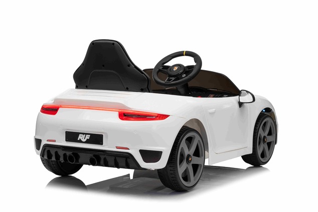 Electric Ride-on car RUF GT 12V, white, Opening doors, 2.4 GHz remote control, LED lights front and 