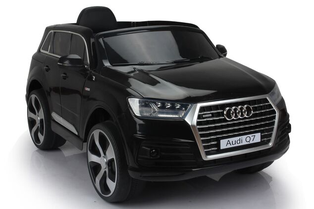 Auto elettrica per bambini Audi Q7 Quattro, Nero, con licenza ufficiale, a batteria, porte apribili