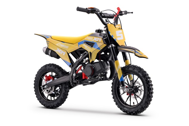 Kids Petrol Dirt Bike 50cc | Beneo Motors CROSS XM Yellow | Ages 4–8 | Speed Limiter