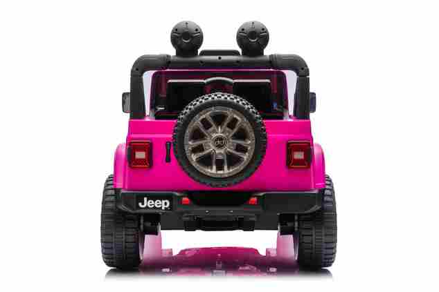 JEEP Wrangler elektrické autíčko pro děti, Růžová, Dvoumístné kožené sedadlo, Rádio s Bluetooth a USB vstupem, 4x4 | D