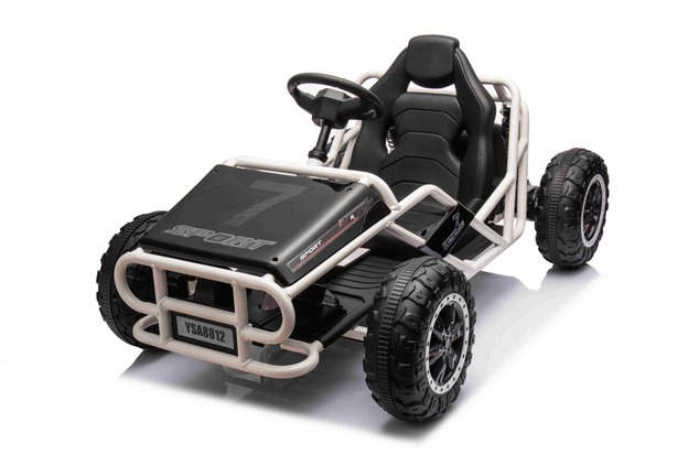 Electric Ride-on SPORT-CART 24V, black, Soft EVA wheels, Leatherette seat, 2 x 50W Motor, 24V Batter