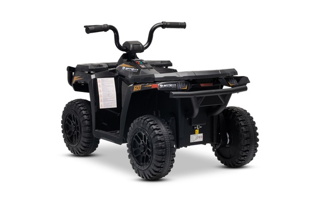 Licensed electric Ride-on quad Arctic Cat 12V with rear wheel drive, black, LED lights, Lithium batt