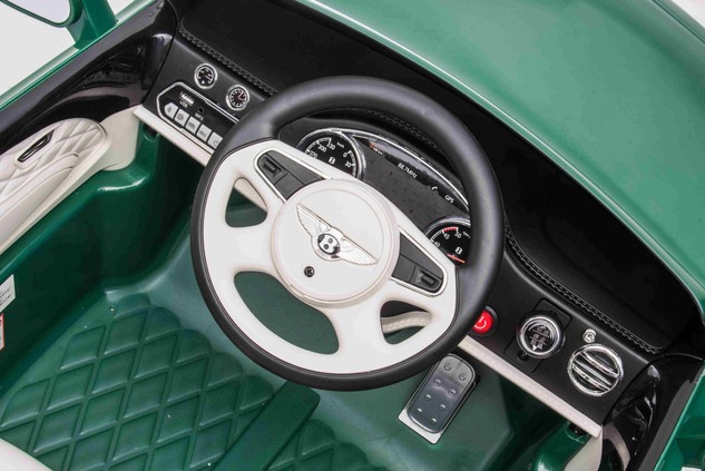 Electric ride-on car Bentley Mulsanne 12V, green, Leatherette seat, 2.4 GHz remote control, Eva whee