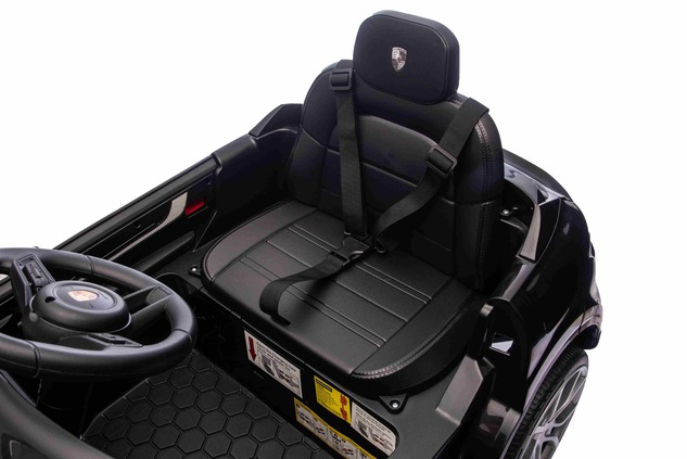 Auto elettrica per bambini Porsche Cayenne 12V con trazione posteriore - con licenza (1 posto), nero