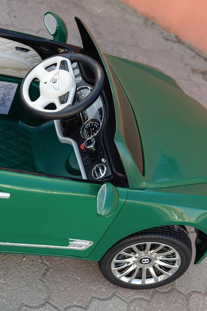 Electric ride-on car Bentley Mulsanne 12V, green, Leatherette seat, 2.4 GHz remote control, Eva whee