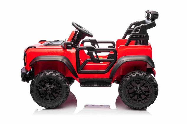 Ford Bronco XL elektrische kinderauto met achterwielaandrijving, gelicentieerd (tweezitter), rood, l