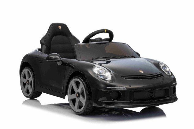 Electric Ride-on car RUF GT 12V, black, Opening doors, 2.4 GHz remote control, LED lights front and 