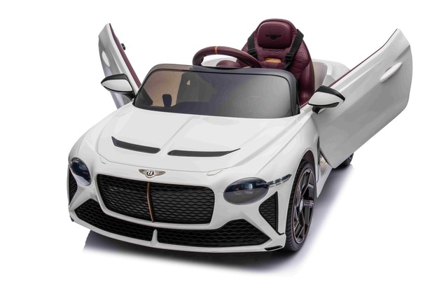 Electric Ride-on car Bentley Bacalar 12V, white, Doors opening upwards, 2.4 GHz remote control, LED 