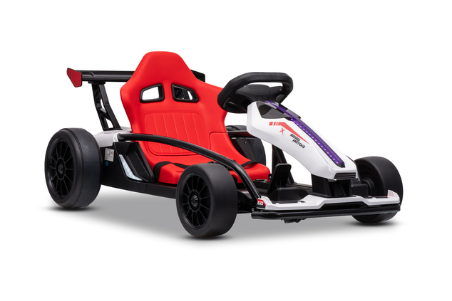Drift kart elettrico per bambini 24 V | Beneo Motors Drift Car | Bianco | 2 × 200 W | Batteria al litio