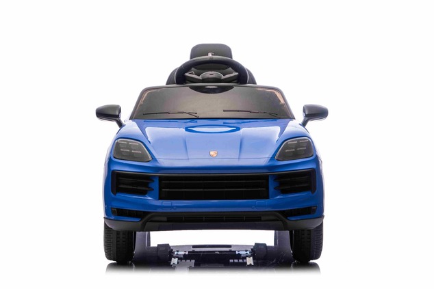 Auto elettrica per bambini Porsche Cayenne 12V con trazione posteriore - con licenza (1 posto), blu,