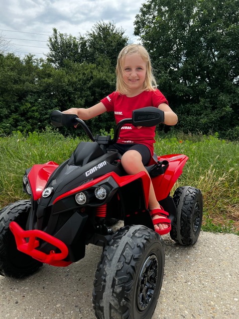 Can-am Renegade electric Ride-on quad, green, single seater, front and rear suspension, LED lights, 