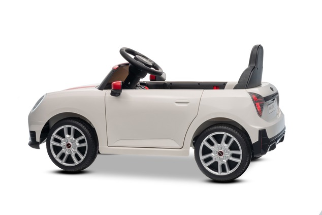Electric Ride-on car Mini Cooper 12V, white, MP3 Player with USB and Bluetooth connection, 2.4 GHz r