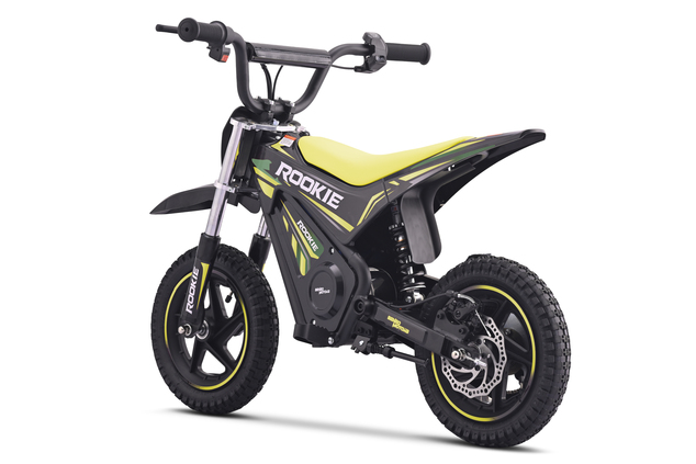 Pocket bike eléctrica para niños ROOKIE 24V (12"), batería de litio, motor brushless 250 W, freno de disco