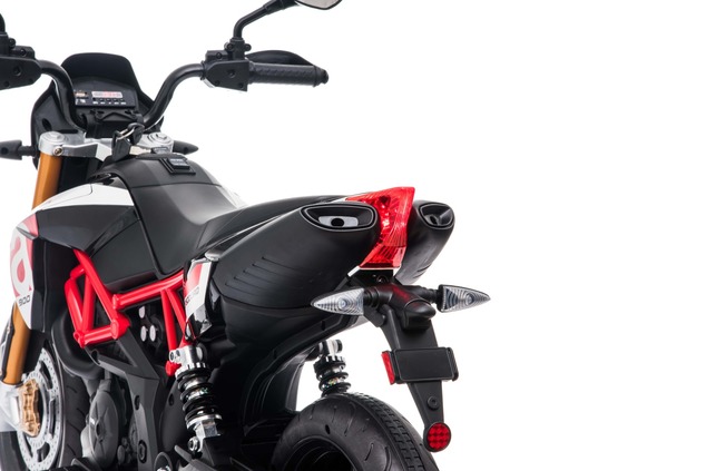 Electric Motorbike APRILIA DORSODURO 900, Licensed, 12V battery, EVA soft wheels, 2 x 18W Engines, S