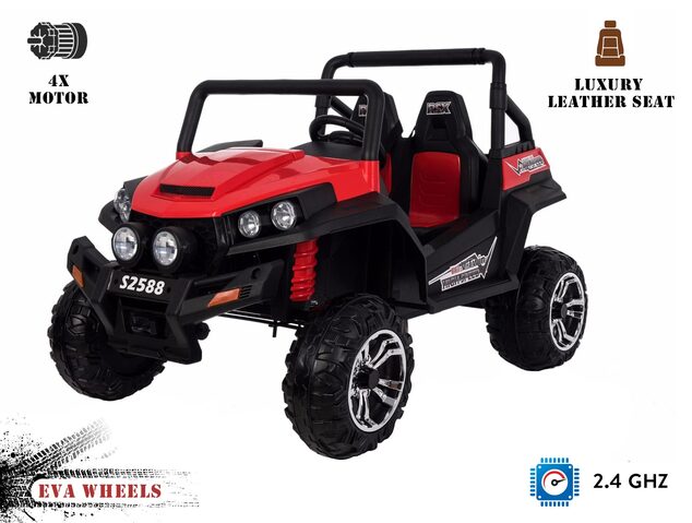 Electric Ride-On Toy Car RSX Red - 2.4Ghz, buggy 2X 12V/7Ah, 4 X MOTOR, remote control, two-seats in