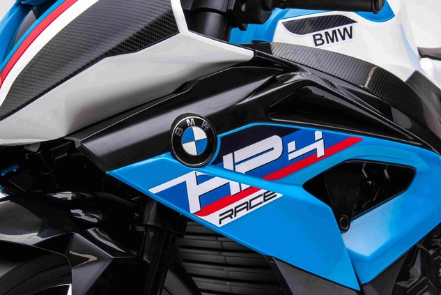 Electric Motorbike BMW HP4 RACE 12V, Licensed, blue, 12V battery, EVA soft wheels, 2 x 35W Engines, 
