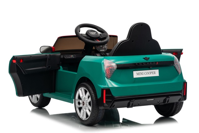 Electric Ride-on car Mini Cooper 12V, green, MP3 Player with USB and Bluetooth connection, 2.4 GHz r