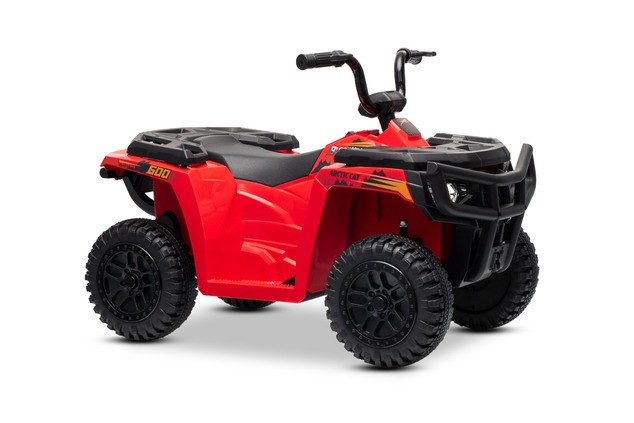 Licensed electric Ride-on quad Arctic Cat 12V with rear wheel drive, red, LED lights, Lithium batter